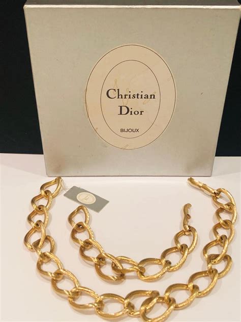 christitan dior necklace 1980's gold|vintage christian Dior necklaces.